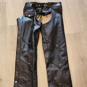 Wilson Leather Black Motorcycle Chaps - NWT - Size M